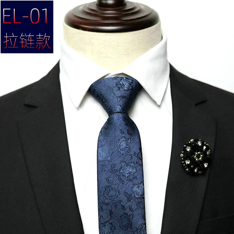 48*6 CM 1200pin Zipper Tie Mens 6cm Skinny Zipper Neckties of Fashion Business Casual Lazy Ties for Men Striped Solid color ties