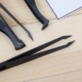 Anti-static Carbon fiber Electronic Tweezers Kit ESD Forceps Repair Electronic Hand PCB ESD Tweezers Plastic Tool Tools V8U5