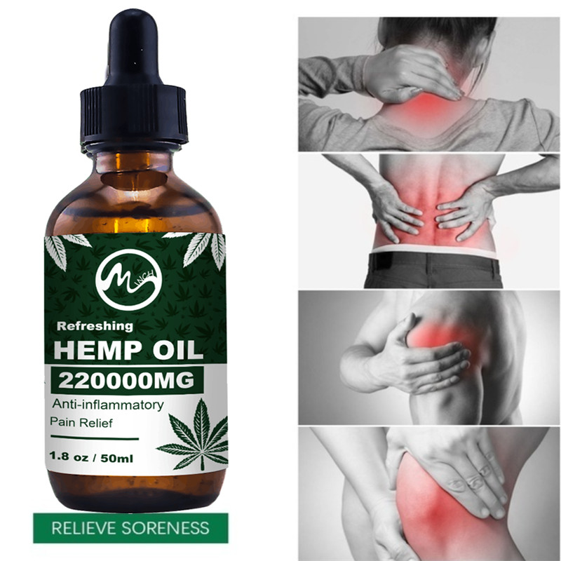 Minch 220000MG Hemp CBD Oil Bio-active Hemp Seed Skin Oil Extract Drop for Neck Pain Relief Reduce Anxiety Essence Oil