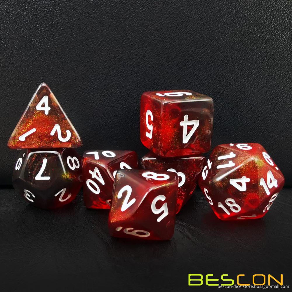 Bescon Two Tone Moonstone Dice Polyhedral Dice Set of 7