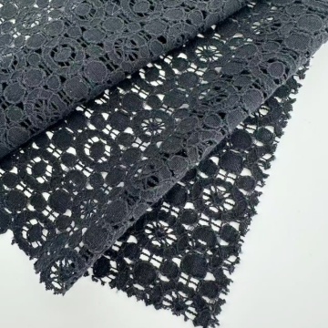 Cotton Nylon Floral Circular Openwork Lace Fabric