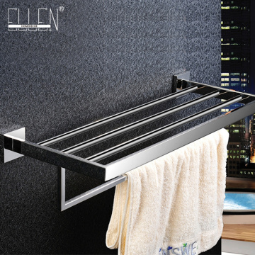 Bathroom mirror polished stainless steel towel rack wall mounted square towel holder towel shelf acessorios para banheiro