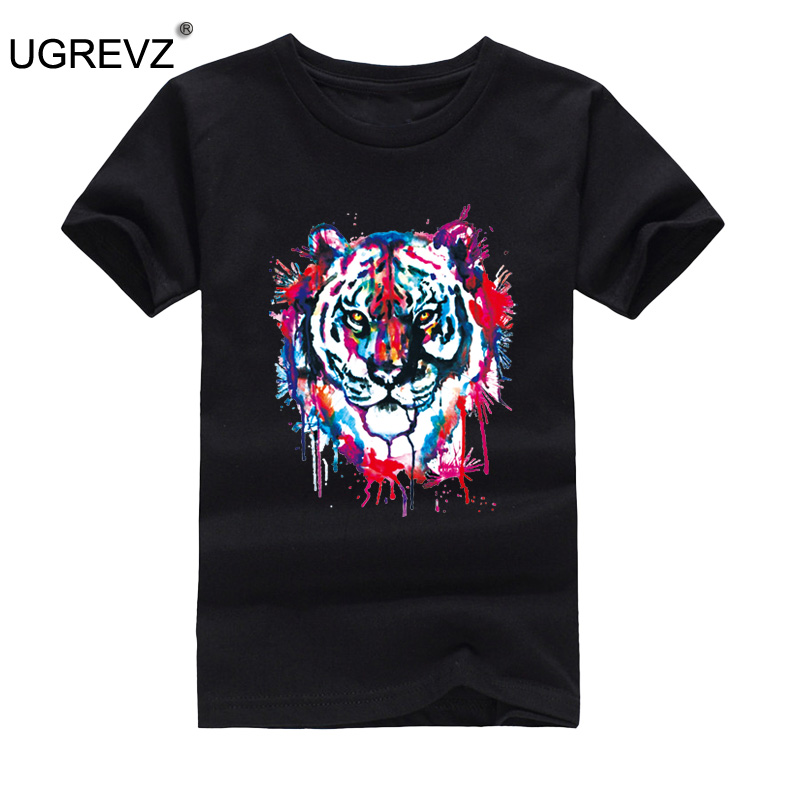 Big Boys t shirt for Kids Short Sleeve Cotton Summer Teenage Clothes Tops Tiger head t-shirt Toddler Girl tshirt 6 8 10 12 Year