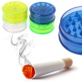 Plastic Tobacco Grinder Leaf Herbal Herb Smoke Spice Crusher Hand Muller 3 Layer Dia6 cm Smoking Accessories Color Random