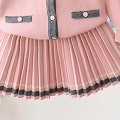 Humor Bear Girls Clothes Suit Autumn Winter New Doll Collar Girls Sweater+Pleated Skirt Sets Baby Kids Children Clothes For Girl