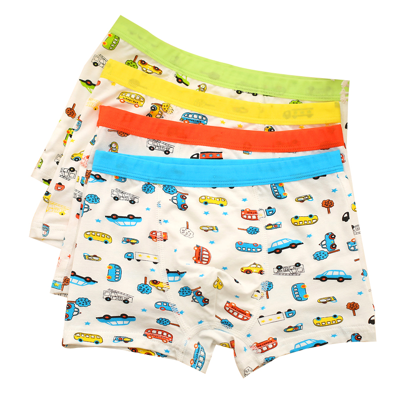 3Pc/Lot Random Colors Soft Breathable Boys Boxer Kids Underwear Underpants Modal for Children 2-8Y