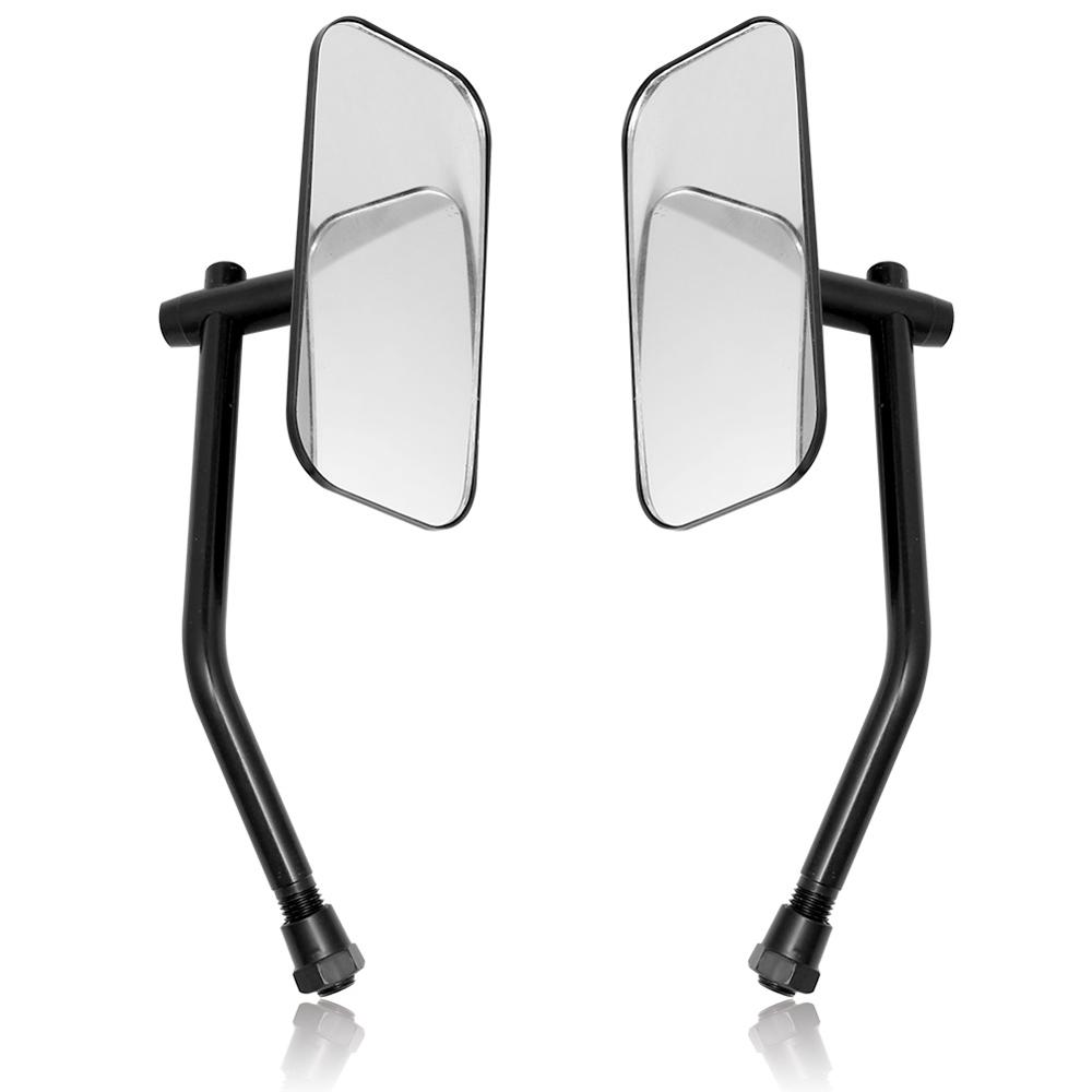 1Pair Universal Rectangle metal Motorcycle Rearview Mirrors 10mm Chrome retrovisor moto mirror For Honda Yamaha Suzuki Cruiser