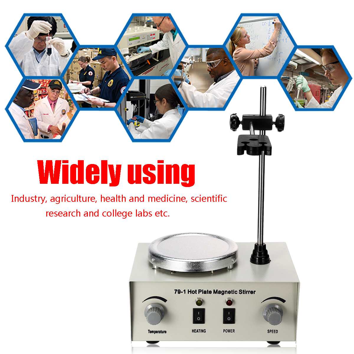 110/220V Heating Magnetic Stirrer Lab Mixer Machine 79-1 1000ml Hot Plate Magnetic Stirrer Lab Dual Control Mixer for stirring