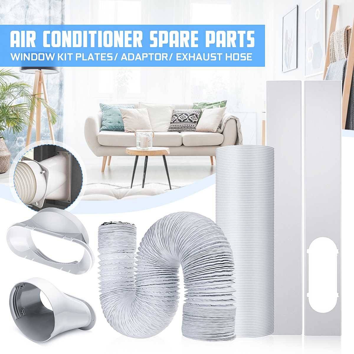 Portable Air Conditioner Accessories Window Plate Door/Window Seal Cloth Adaptor Exhaust Hose Tube Mobile Air Conditioner Parts