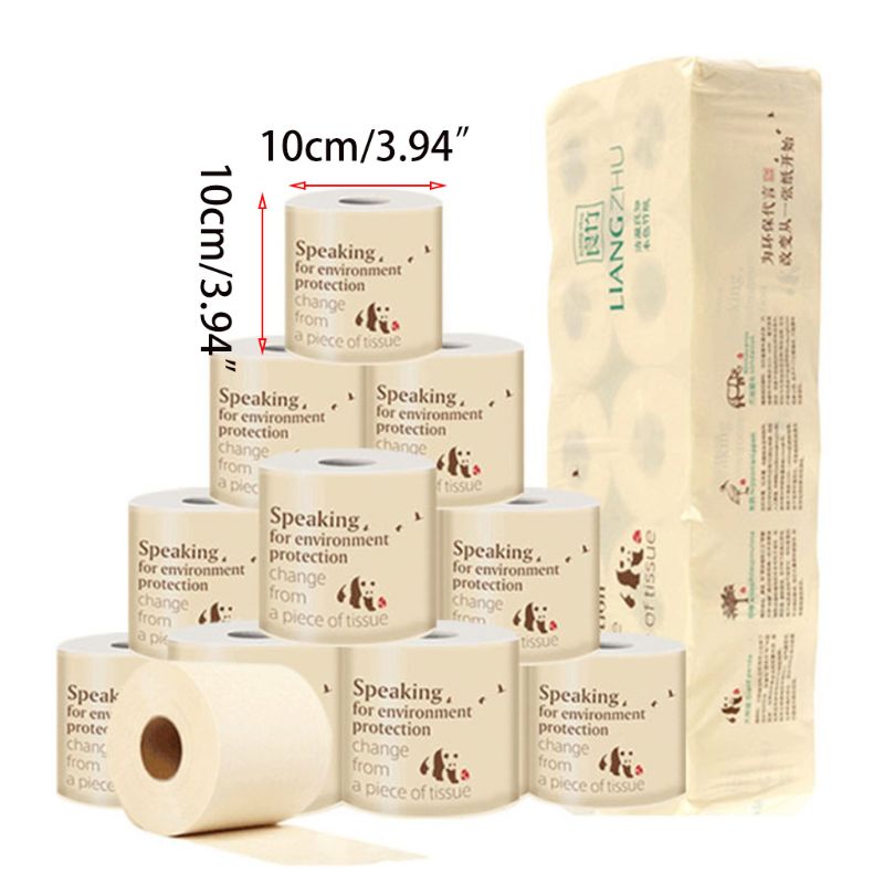 10 Rolls Toilet Paper 3-Layers Thickened Household Bath Tissue Towels 667D