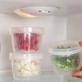 Onion Ginger Slices Garlic Storage Box Refrigerator Fruit And Vegetable Fresh-Keeping Box Kitchen With Lid Drain Storage Box