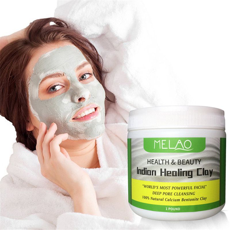 MELAO Indian Healing Bentonite Detox Clay, 100% Natural Powder, Face, Body Deep Pore Cleansing