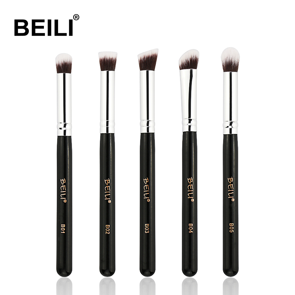 BEILI Small Kabuki Single Eye foundation shade Blending Contour Soft Synthetic Hair Vegan Makeup Brush Set