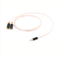 High Quality 2 rca to 3.5MM hifi 1 to 2 audio video cable with OFC pure copper Audio Cable