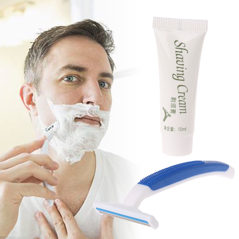 Disposable Manual Shaving Set 1 razor + 1 shaving cream for Hotel and Travel 896D