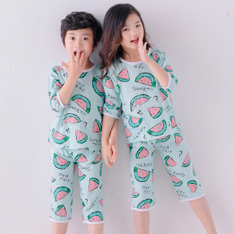 Summer Baby Boys Girls Sleepwear Suits Short Sleeve Children Pajamas Infantil Pyjamas Girls Cartoon Pijamas Kids Clothing Sets