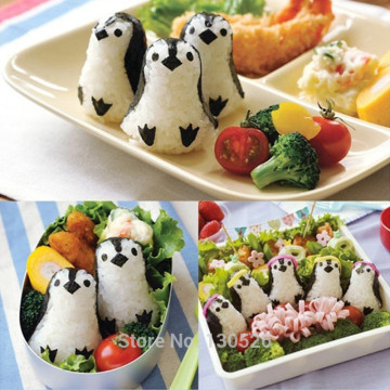 Cute DIY Cooking Kitchen Gadgets Sushi Tools penguins Onigiri Molds kawaii Sushi Tools Rice Ball Cutter Kitchen Accessories