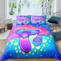 Bedding Set 2/3Pcs Comforter Bedding Set Colorful Shiitake Mushrooms Bed Set Duvet Cover and Pillowcase For Home textiles