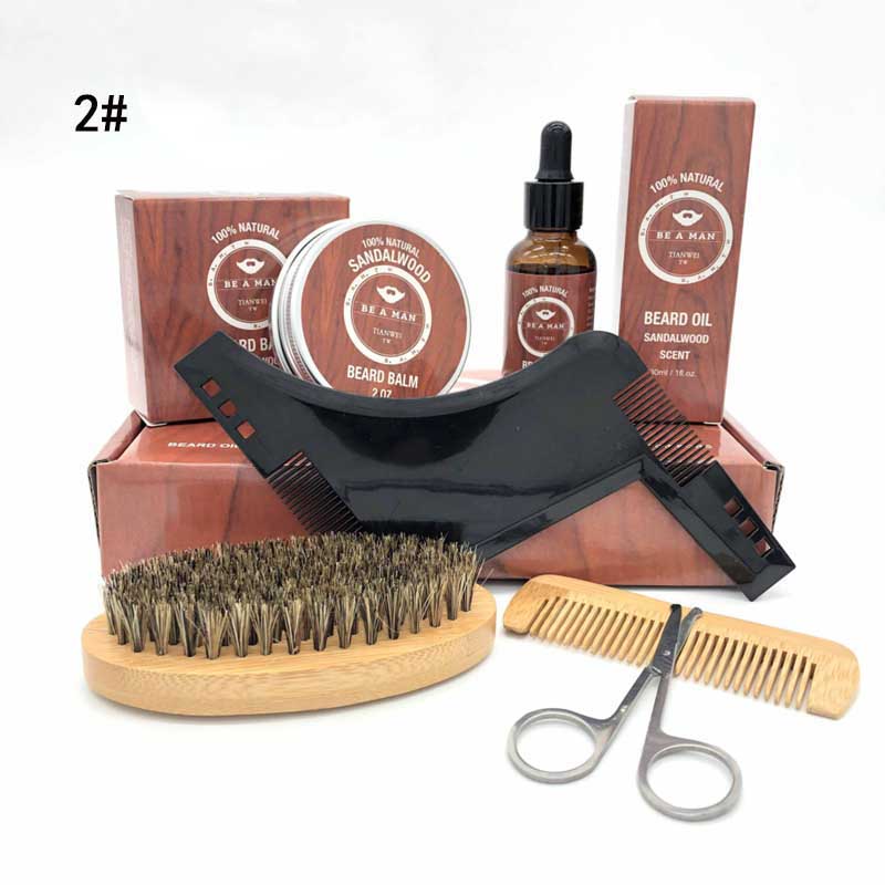 Man Beard Care kit With Scissor,Comb,Brush,Beard Oil,Styling Shaping Mustache Hair Growth Beard Styling Beard Care tool
