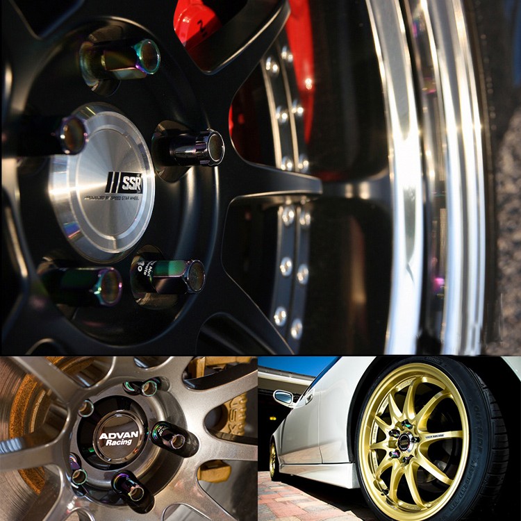 JQTUNING R40 Style Project Kics Racing Composite Steel Anti Theft Racing Wheel Nuts Car Anti theft Rims Lug Nuts For Honda Civi
