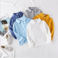 2021 Spring Baby Boys Polo Shirt Kids Cotton Plain Shirt Children Long Sleeve Top