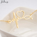 Jisensp Stainless Steel Heartbeat Cardiogram Bracelet Stethoscope Women Bracelets Bangles Special Gifts for Nurse Doctor Jewelry