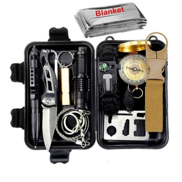 Survival kit set military outdoor travel mini camping tools aid kit emergency multifunct survive Wristband first aid kit bag