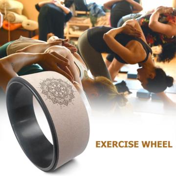Wood Color Yoga Wheel Pilates with Buddha Lotus Professional TPE Yoga Circles Gym Workout Back Training Tool For Fitness