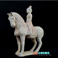 Antique Chinease Tang Dynasty pottery polo lady statue /sculpture,Handicrafts,best collection&adornment, Free shipping