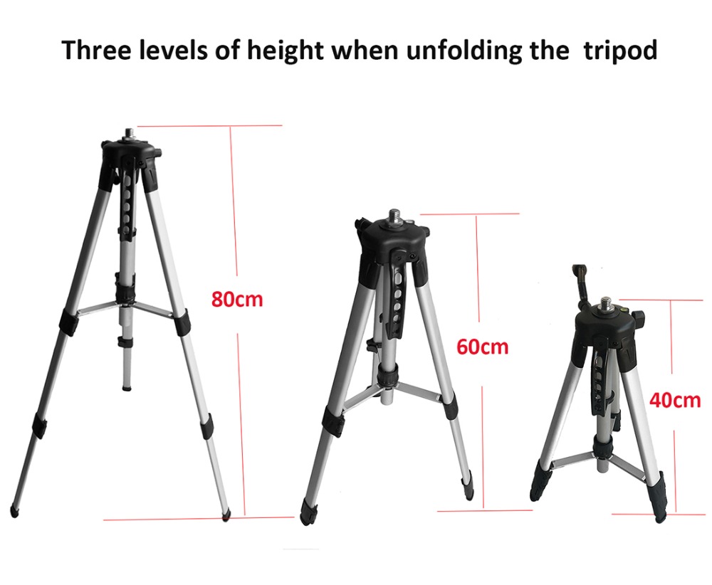 Aluminum tripod stand for 5/8 thread laser level meter 360 degree rotary 1.2M maximum Adjustable Height