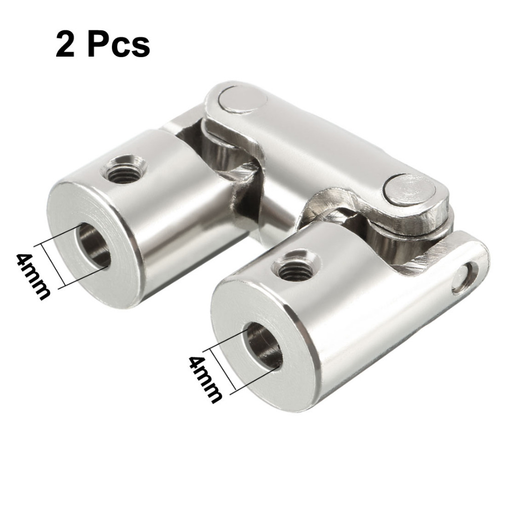 uxcell 2pcs Rotatable Universal Joint 6mm to 8mm 4mm to 10mm Bore Dia Steering Gear U Joint Coupler Shaft Coupling M3 M4 Thread