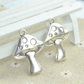 6 pcs Antique Silver Plated Zinc Alloy mushroom Charms Pendants for Jewelry Making DIY Handmade Craft 41*29*4 mm 1935I