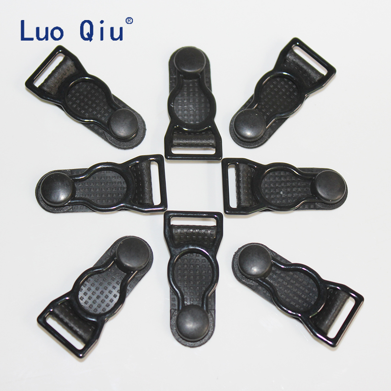 Luo Qiu suspender clips Black Metal+black PP 50 pcs/lot 1.2cm Garter clip Garment clips Clothing accessories Sewing Supplies