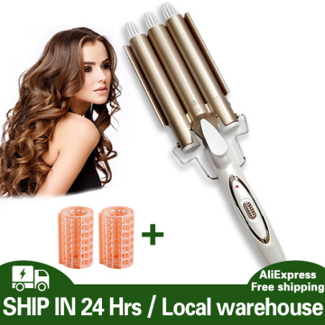 Curling hair curlers Professional hair care & styling tools Triple Barrel Hair Styler hair Waver curling irons Electric crimpers
