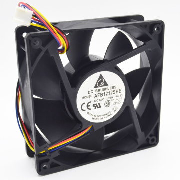 1pcs AFB1212SHE 12038 120mm 1.6A 12v 4wire PWM long line of cooling fan for Delta 120*120*38mm