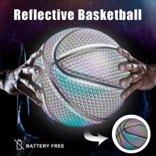 Night Luminous NO.7 Basketball Holographic Glowing Reflective Basketballs Lighted Glow Wear-Resistant basketball Night Game &xs