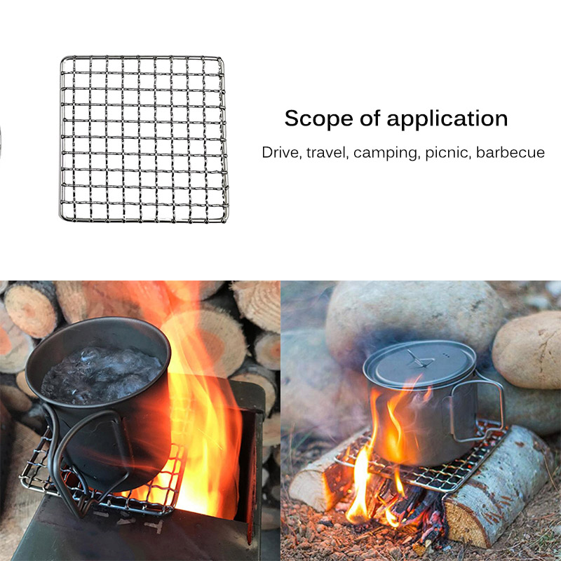 BBQ Mesh Stainless Steel Square BBQ Grill Mesh Home Roast Nets Bacon Grill Tool Metal Firing Mesh Outdoor Camping Kitchen Tools