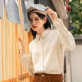 INMAN Winter Elegant Lady Long Sleeve Embroidery Collar Women Blouse Shirt