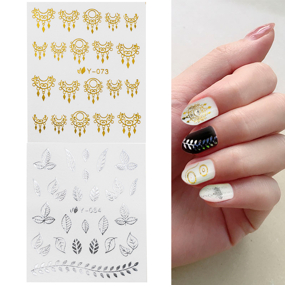 Gold Flower Black Butterfly Spring Nail Art Decoration Water Transfer Stickers Decals Sliders Designer Tools Sets for Nail