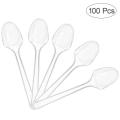 100PCS Mini Transparent Plastic Spoons Disposable Flatware Spoons For Jelly Ice Cream Dessert Appetizer Disposable Plastic Spoon