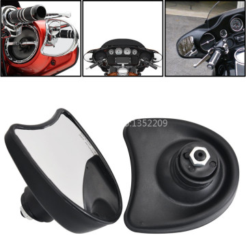 Motorcycle Black Rearview Fairing Mount Side Rear Mirrors Accessories Fits For Harley Electra Street Glide 2014-Up Models