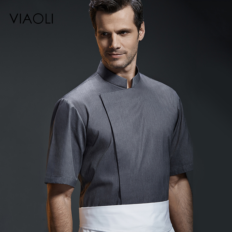 Viaoli Quality Chef Working Uniform Clothing Long Sleeve Men Food Services Cooking Clothes JacketsCoat Uniform Hotel Kitchen070