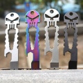 Skull Beer Bottle Opener Prybar Pry bar Crowbar multi pocket tool pendant keyring gadget camp hike outdoor