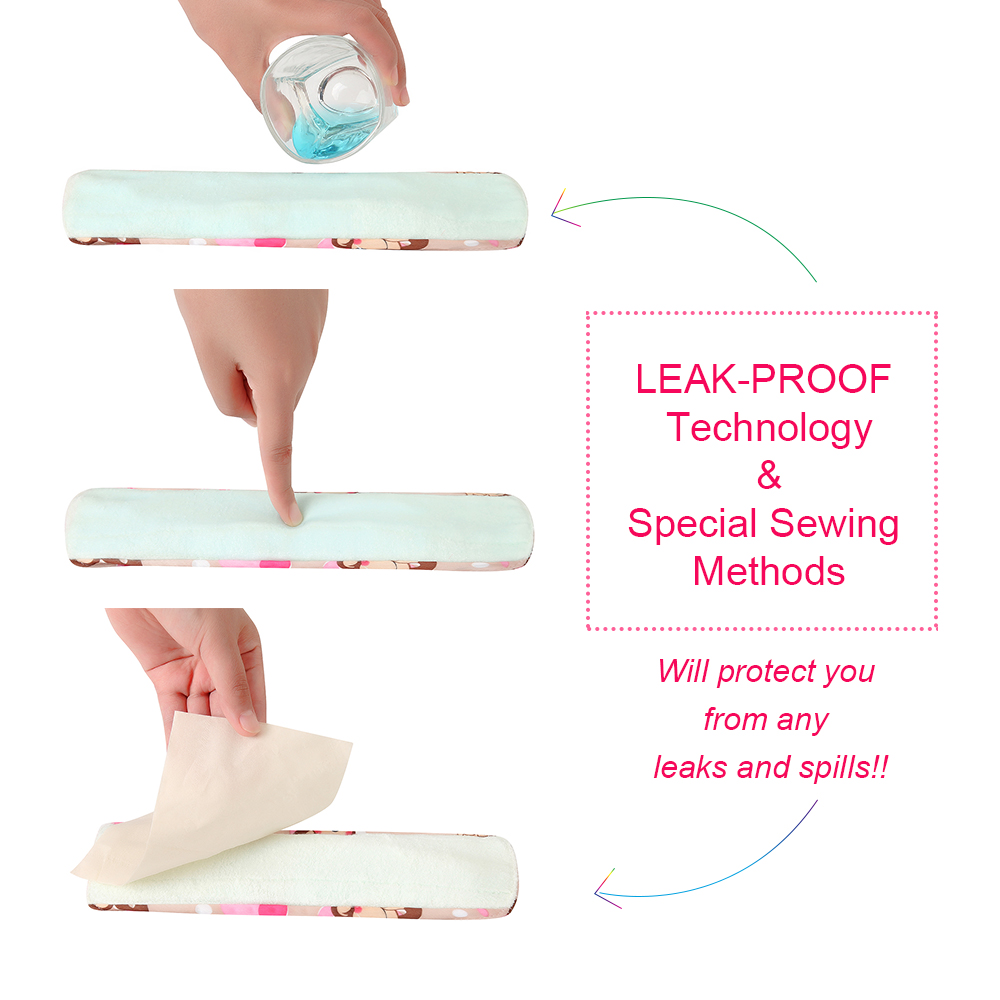 Reusable Organic Cotton Menstrual Pads Sanitary Napkins Washable Menstrual Sanitary Pad Women Cloth Menstrual Pad Period Pads