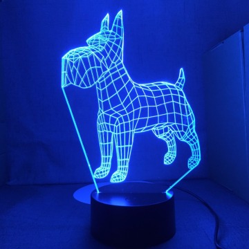 Standard Schnauz Airedale Irish Terrier Dog 3d Lamp 7 Colors Changing Desk Lamp Novelty Led Night Lights Led Light Drop Shipping