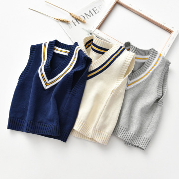 1-6T Toddler Kid Baby Boy Sweater Vest Knitted Warm Pullover Top Autumn Winter Clothes Casual Plain Gentleman Tank Outfit