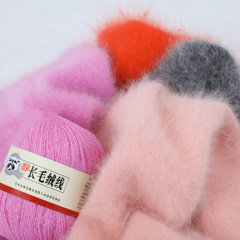 Fashion Luxury Long Plush Mink Cashmere Yarn Warm Fluffy Hand Knitting Yarn for Hand Crocheting Hat Scarves Fancy Yarn for Women