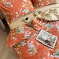 Svetanya silkly Egyptian Cotton Bedding Set Print Flat Fitted Sheet Pillowcase Duvet Cover Sets Bed Linens