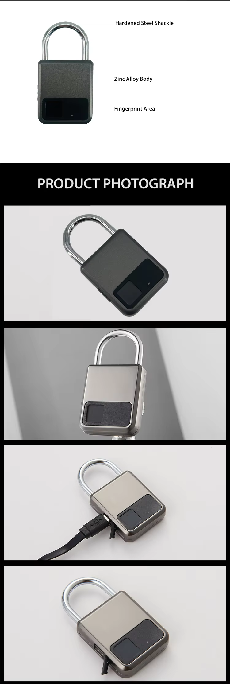 8 biometric Padlock