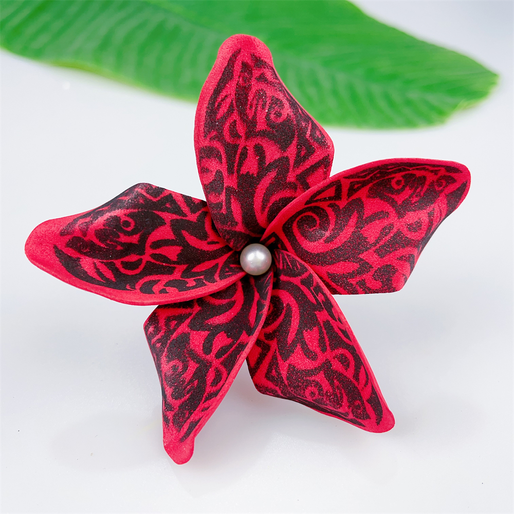 Kn Hf021b Wt Plumeria Hair Pick